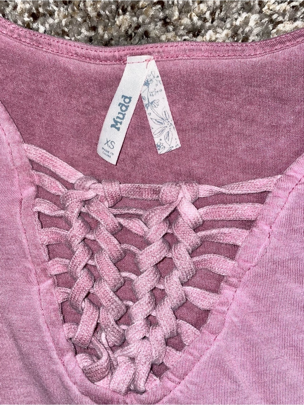 2 Mudd Long Sleeve Pink & Blue Tie-Dye Size Juniors XS - Picture 3 of 12